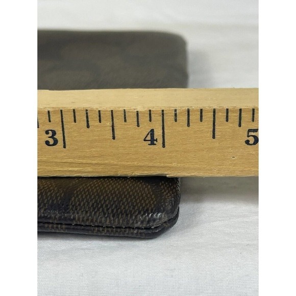 Coach Wallet Corner Zip Signature PVC Wristlet Two-Tone Dark Brown EUC Wallet - Picture 11 of 15